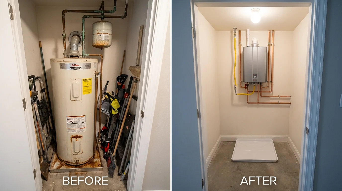 Tank water heater versus wall-mounted tankless unit comparison for Carthage, TX homeowners